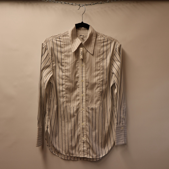 Madewell Tops - Women's Madewell Tuxedo Striped Button-Down Shirt XS White Blue